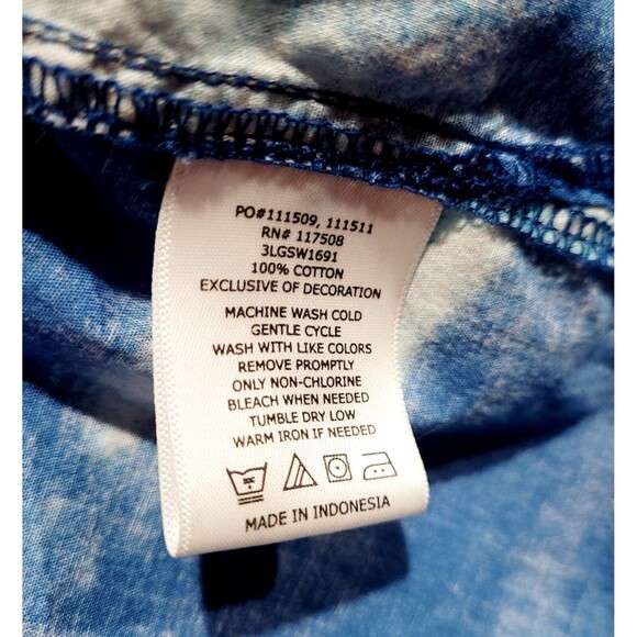 Levi's Tie Dye Short Sleeve Button Front Shirt Men's 2XL Blue Whitr NWOT - Picture 11 of 11